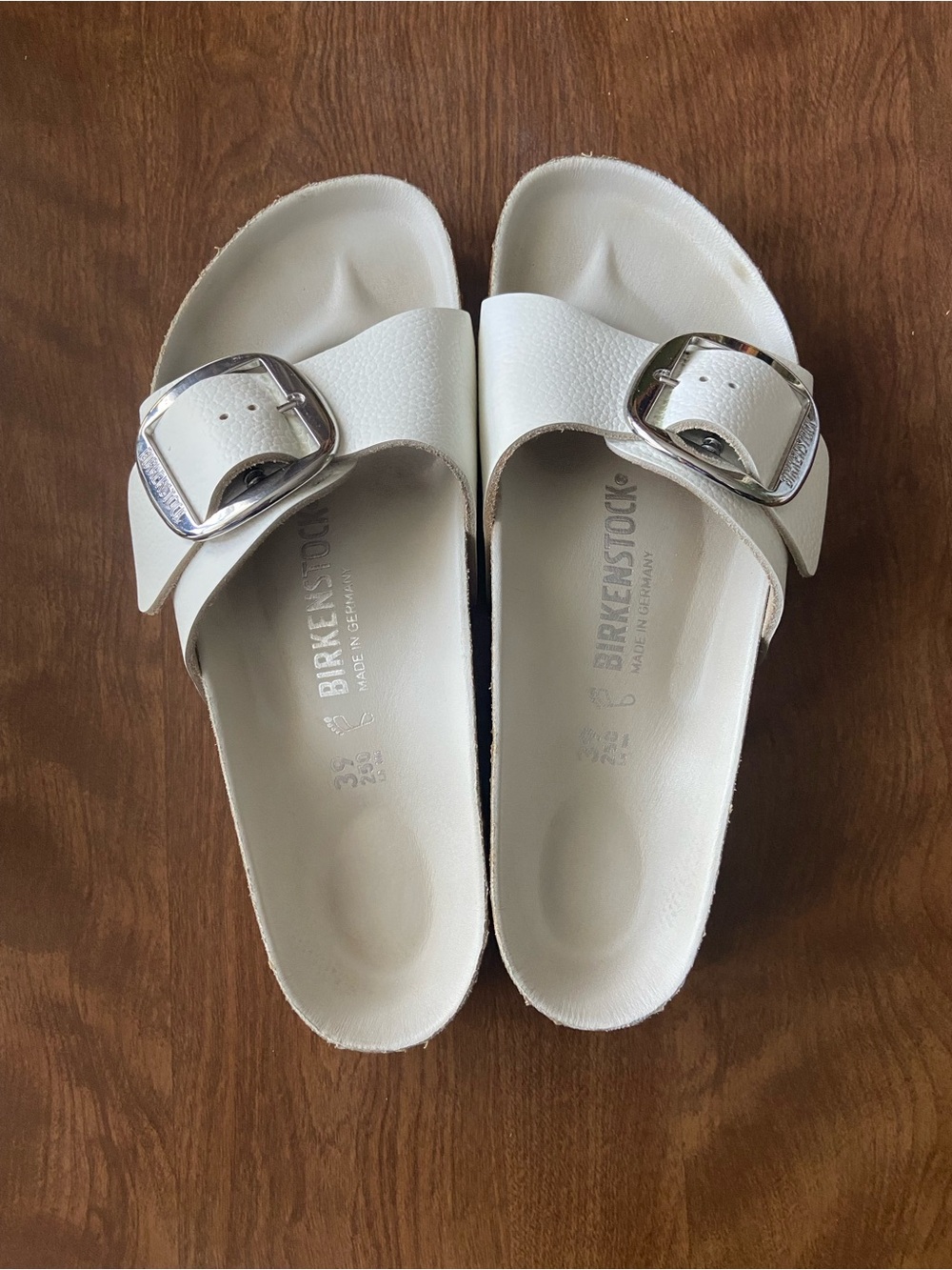 Birkenstock White Single-Buckle Madrid Sandals